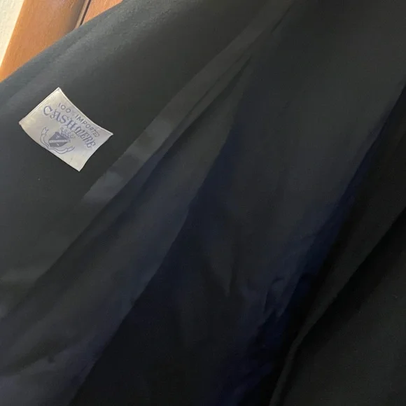 VINTAGE super soft Cashmere Wrap vintage "robe" Black Coat - Picture 9 of 15